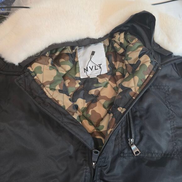 NWT Anthropologie NVLT Faux Fur Bomber Jacket - Picture 6 of 9